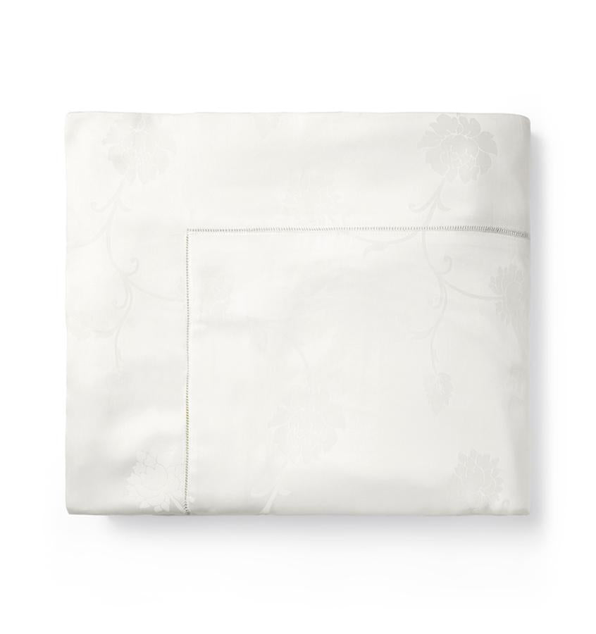 Sferra Giza 45 - Jacquard Bedding Collection by Sferra | Fig Linens - Ivory duvet cover