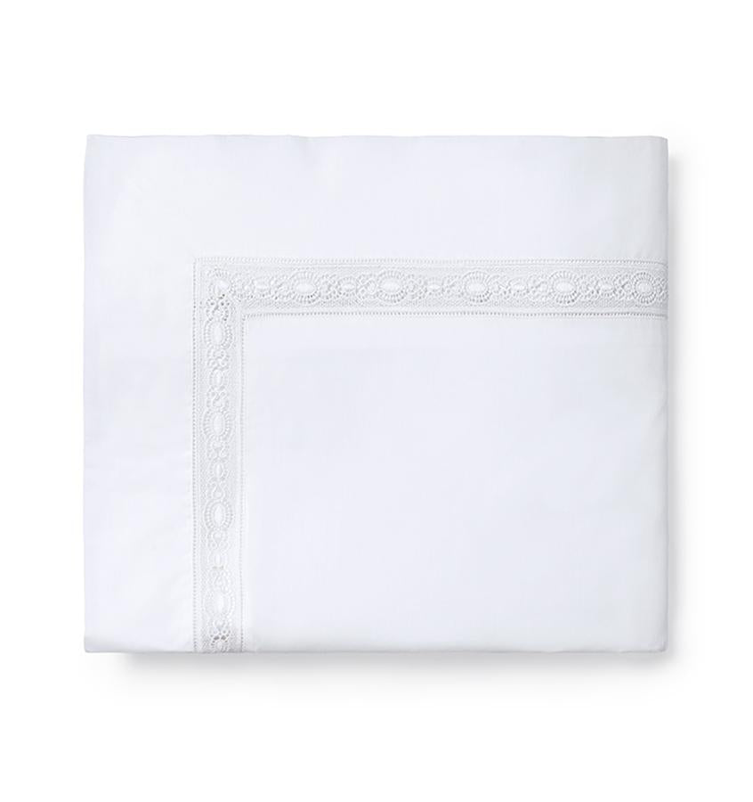 Giza 45 - Lace Bedding Collection by Sferra | Fig Linens - White flat sheet