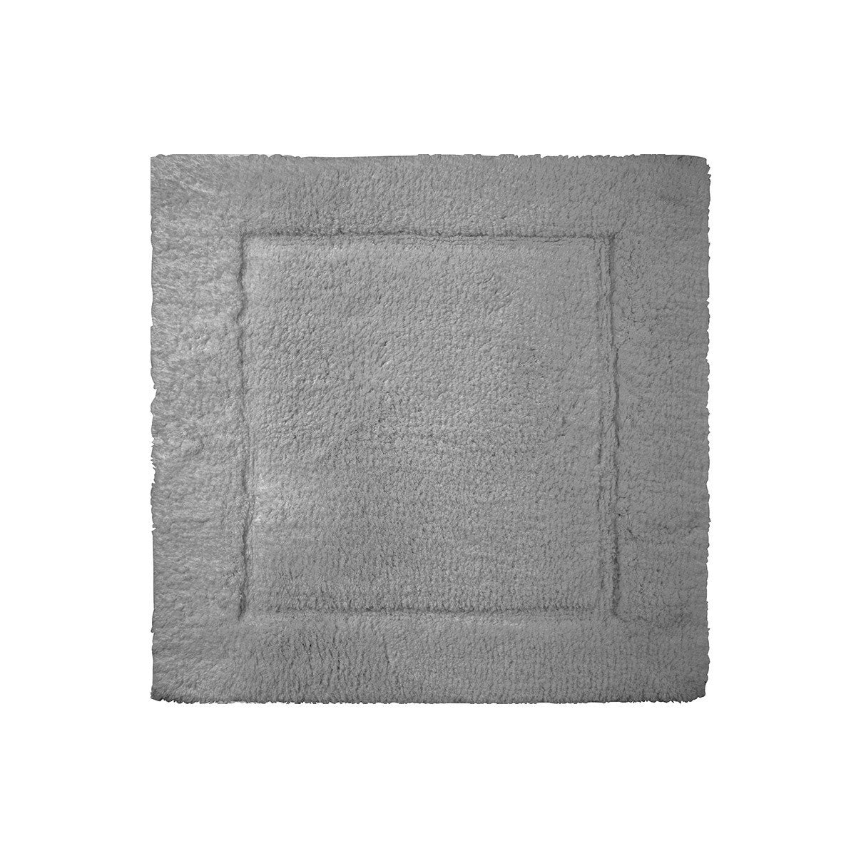Prestige Platine Bath Rug by Yves Delorme | Fig Linens - Gray, square bath rug, mat, cotton