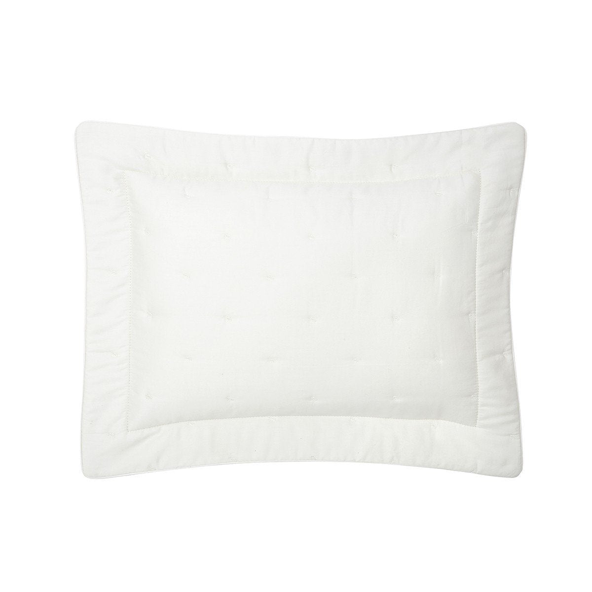 Triomphe Nacre Ivory Bedding by Yves Delorme | Fig Linens - Quilted Boudoir Sham