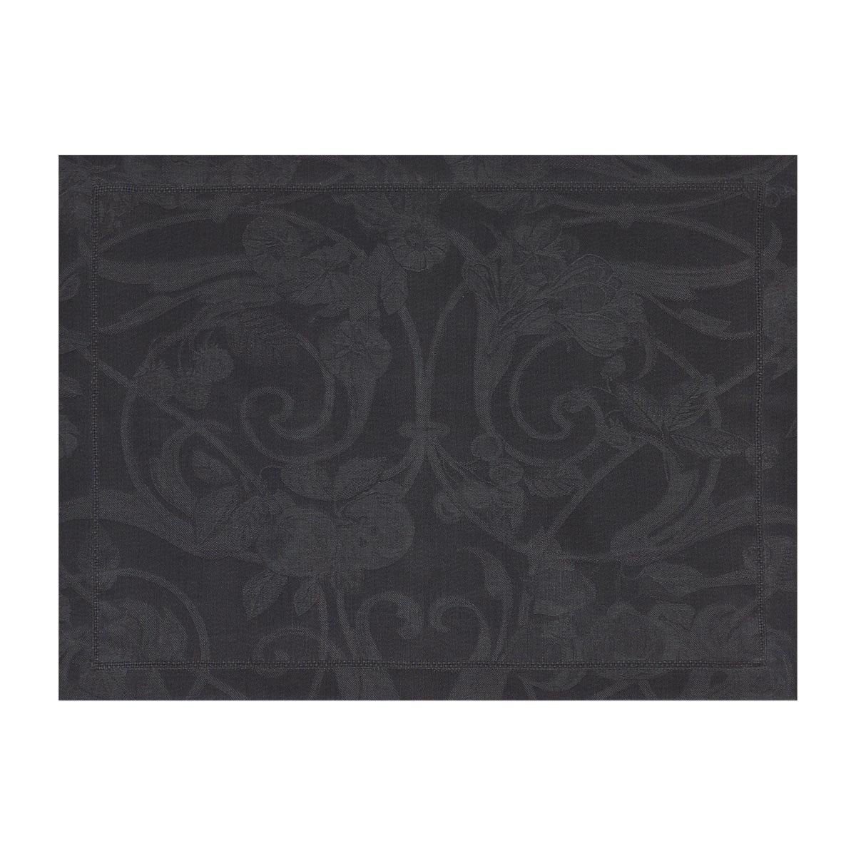 Le Jacquard Français Table Linen Tivoli in Onyx Fig Linens black placemat