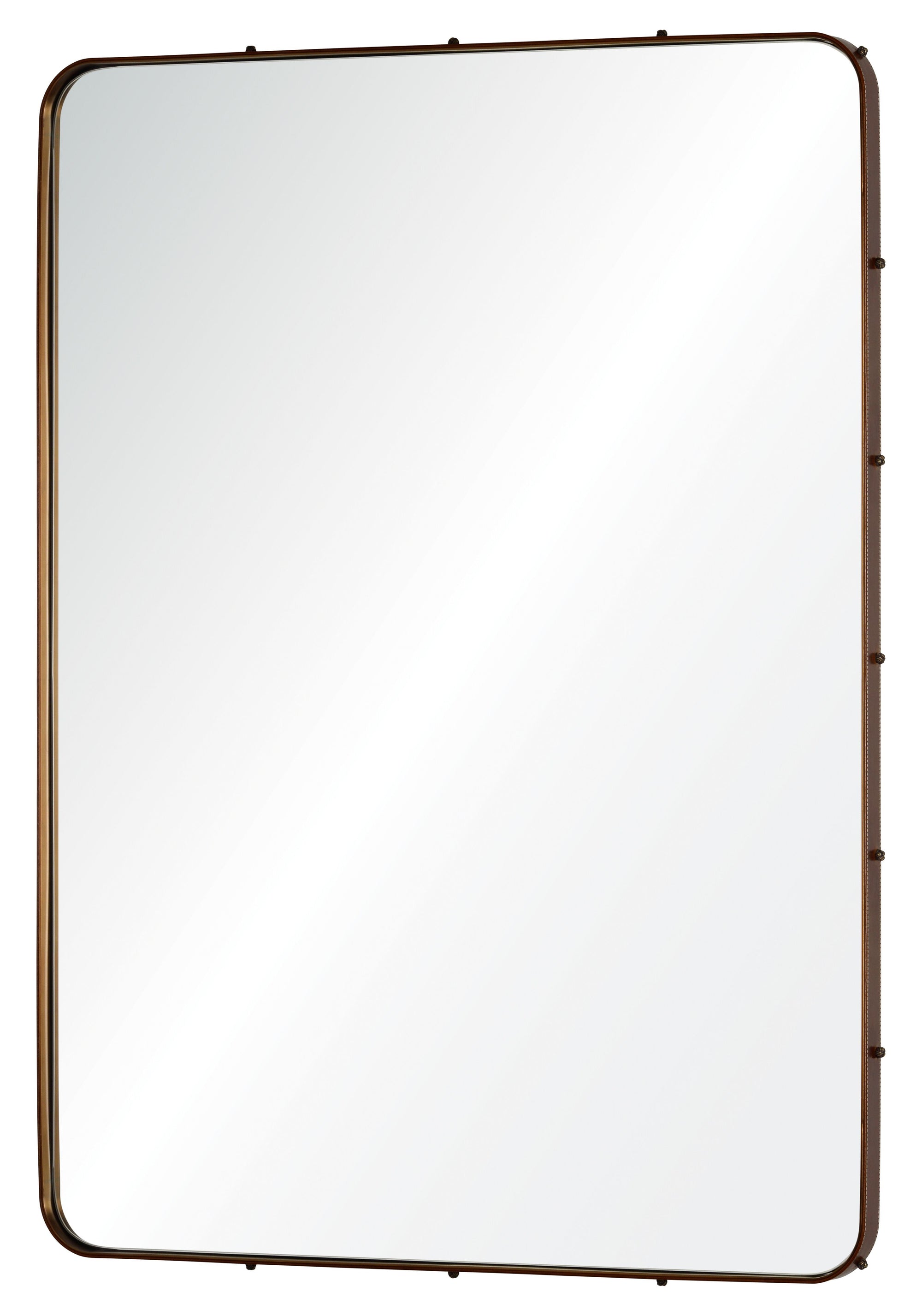 Large Leather Wrapped Wall Mirror by Michael S. Smith - Fig Linens