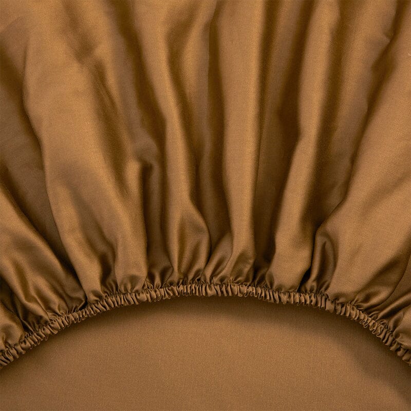 Fitted Sheet Detail in Triomphe Bronze Bed Linens | Yves Delorme Bedding at Fig Linens and Home