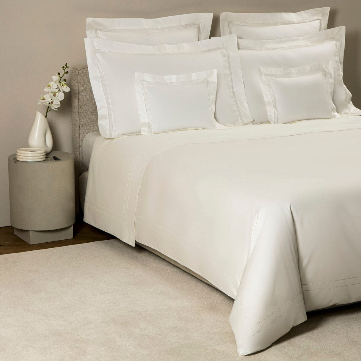 Frette - Doppio Ajour Milk - Frette Fine Linens Bedding at Fig linens and home