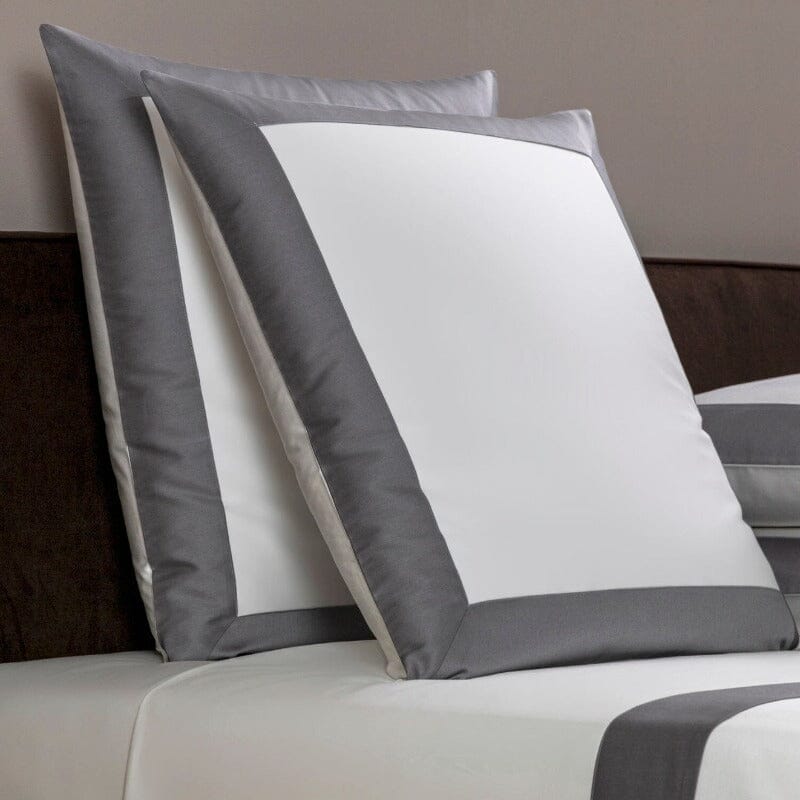 Frette Bedding - Bold Slate Grey Euro Sham Side View - Fig Linens and Home
