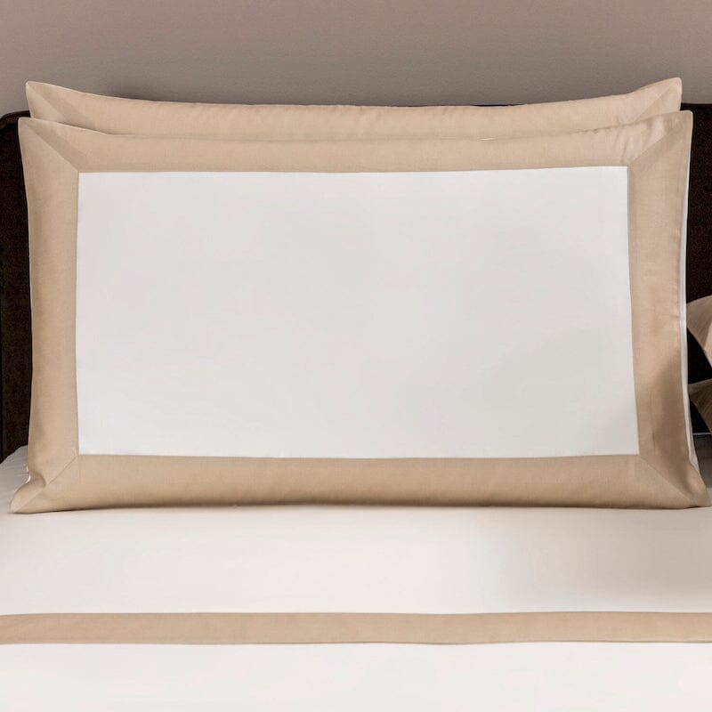Frette Bedding - Bold Savage Beige Pillowcase and Sham Style - Fig Linens and Home