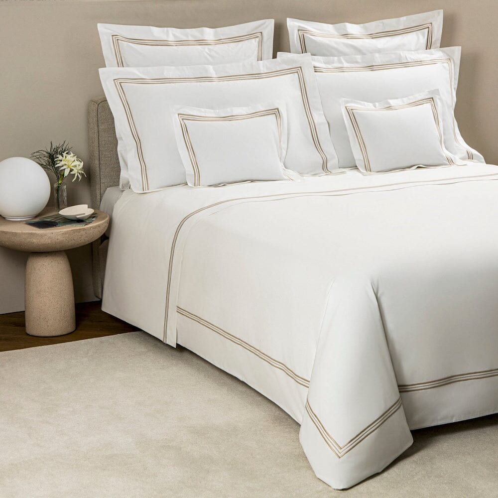 Frette Triplo Bourdon - 3 lines Popeline Bedding in Savage Beige
