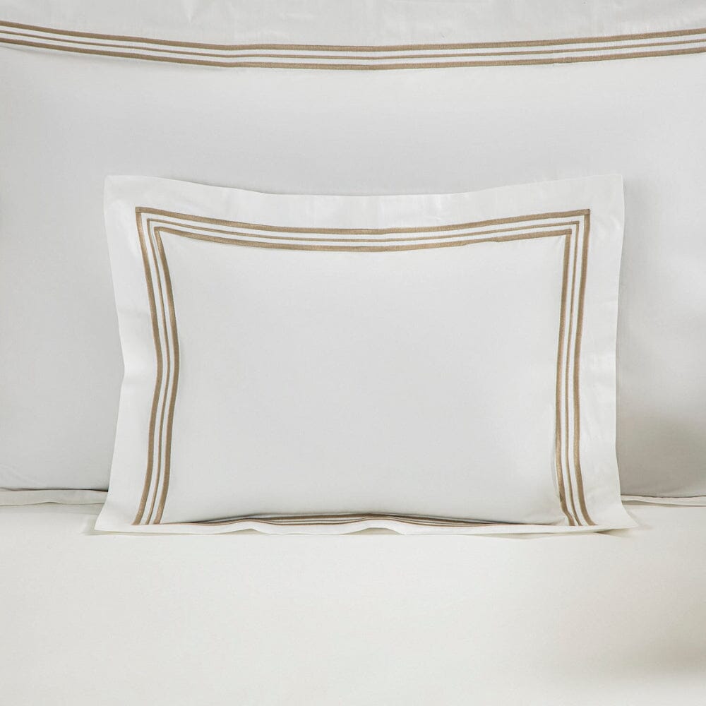 Frette Triplo Bourdon Boudoir Sham 2 - Savage Beige on White - Fig Linens and Home