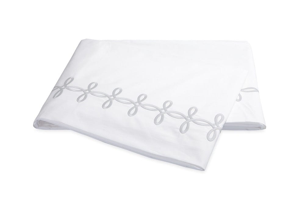 Gordian Knot Silver Flat Sheet | Matouk Bedding at Fig Linens and Home