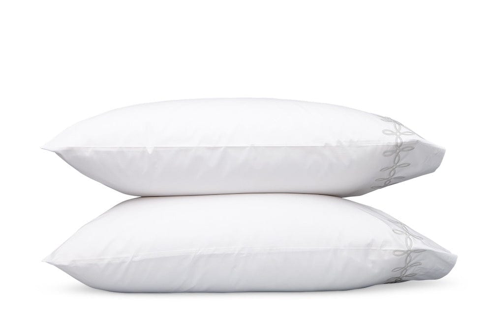 Gordian Knot Silver Pillowcases | Matouk Bedding at Fig Linens and Home