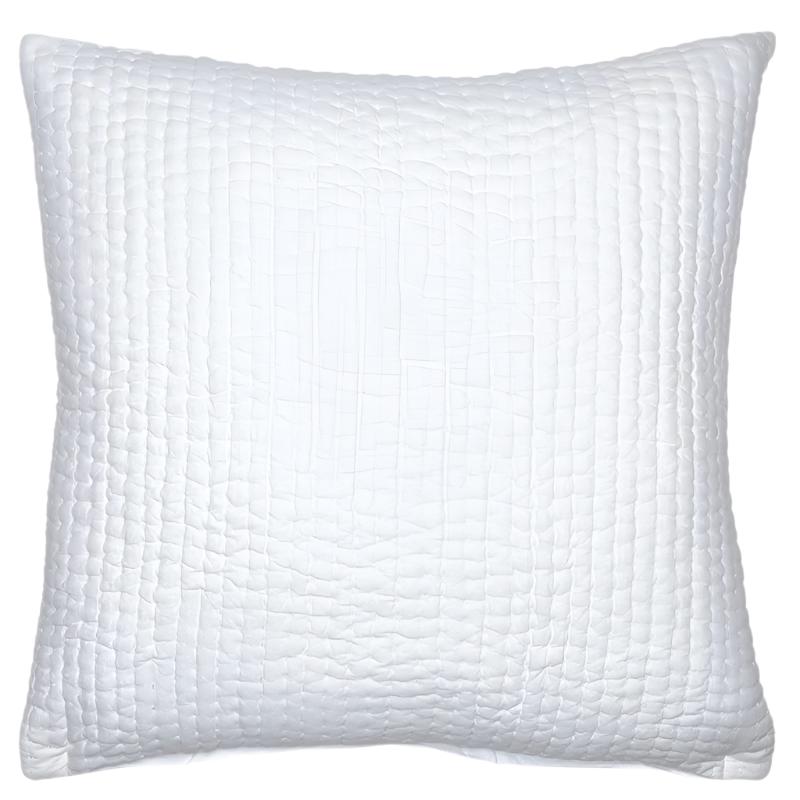 John Robshaw Bedding - Vivada White Cotton Euro Square Sham - Fig Linens and Home