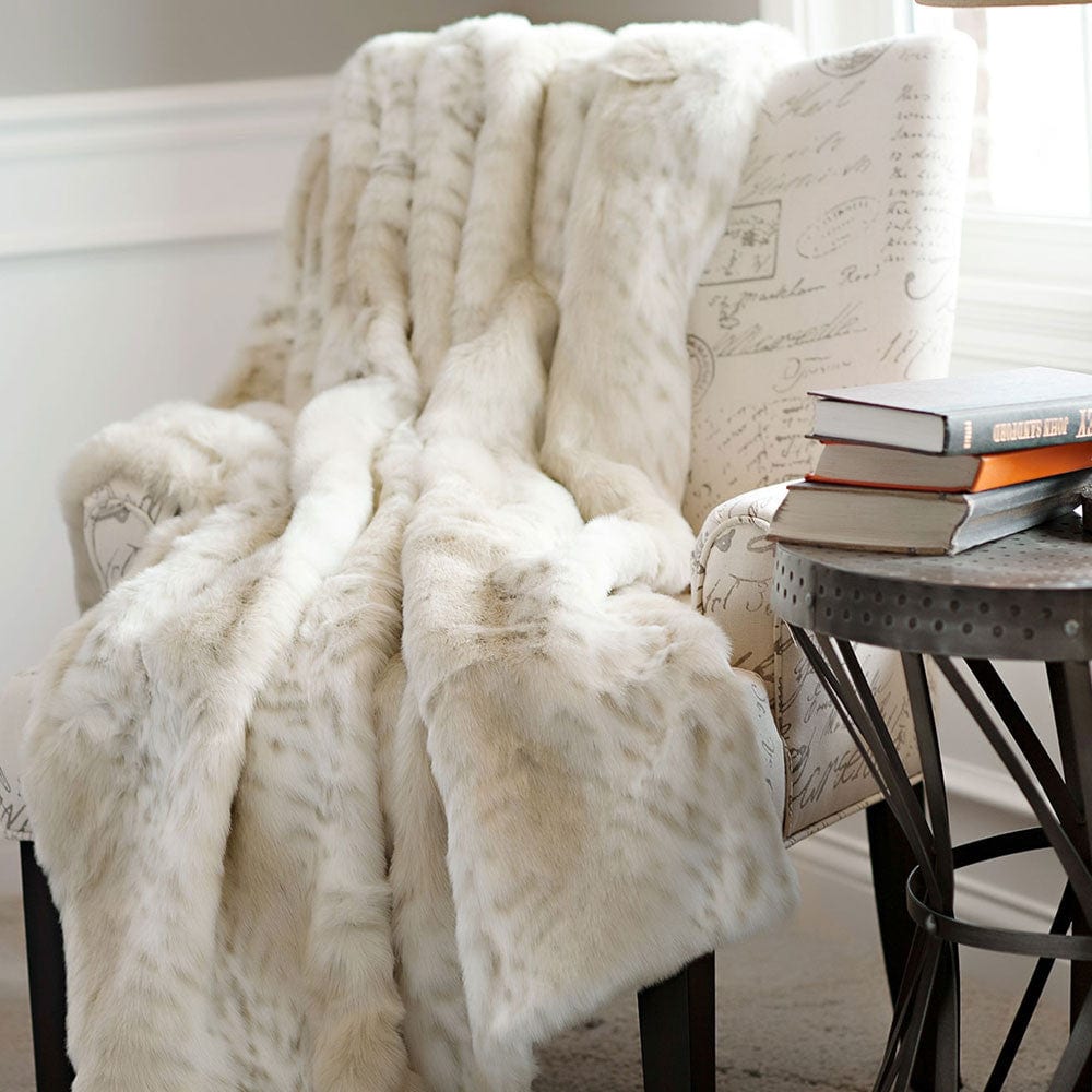 Lynx Limited Edition Faux Fur Throw Blanket by Fabulous Furs Detail