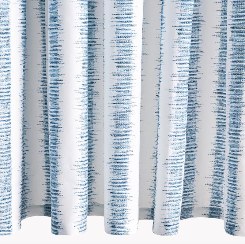 Attleboro Prussian Blue Shower Curtain | Matouk Schumacher at Fig Linens