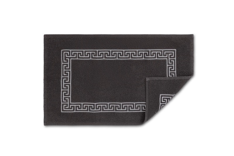 Matouk Adelphi Bath Rugs - Reverie Rug Embroidered with Greek Key Pattern