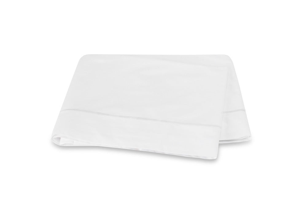 Matouk Bergamo White Flat Sheet | Fig Linens