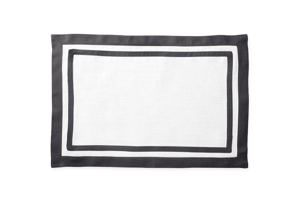 Matouk Table Linens | Casual Couture Rectangle Placemat in Smoke Grey