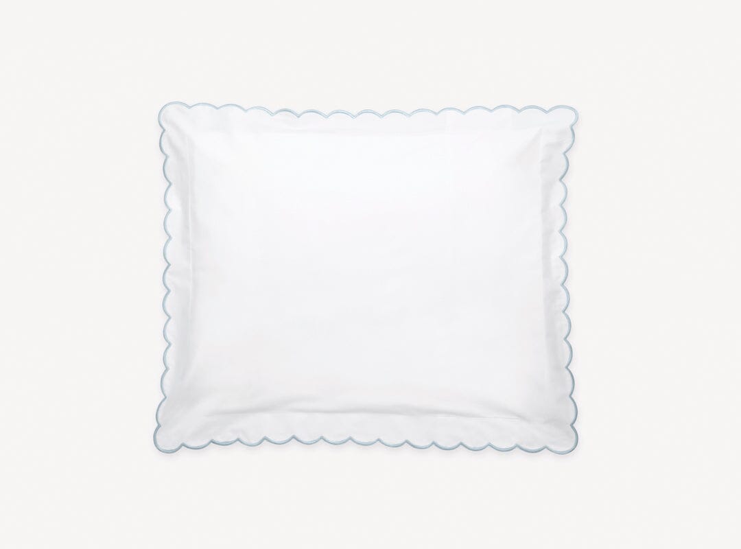 Matouk Pillow Sham - Light Blue Dakota Percale Bedding at Fig Linens and Home