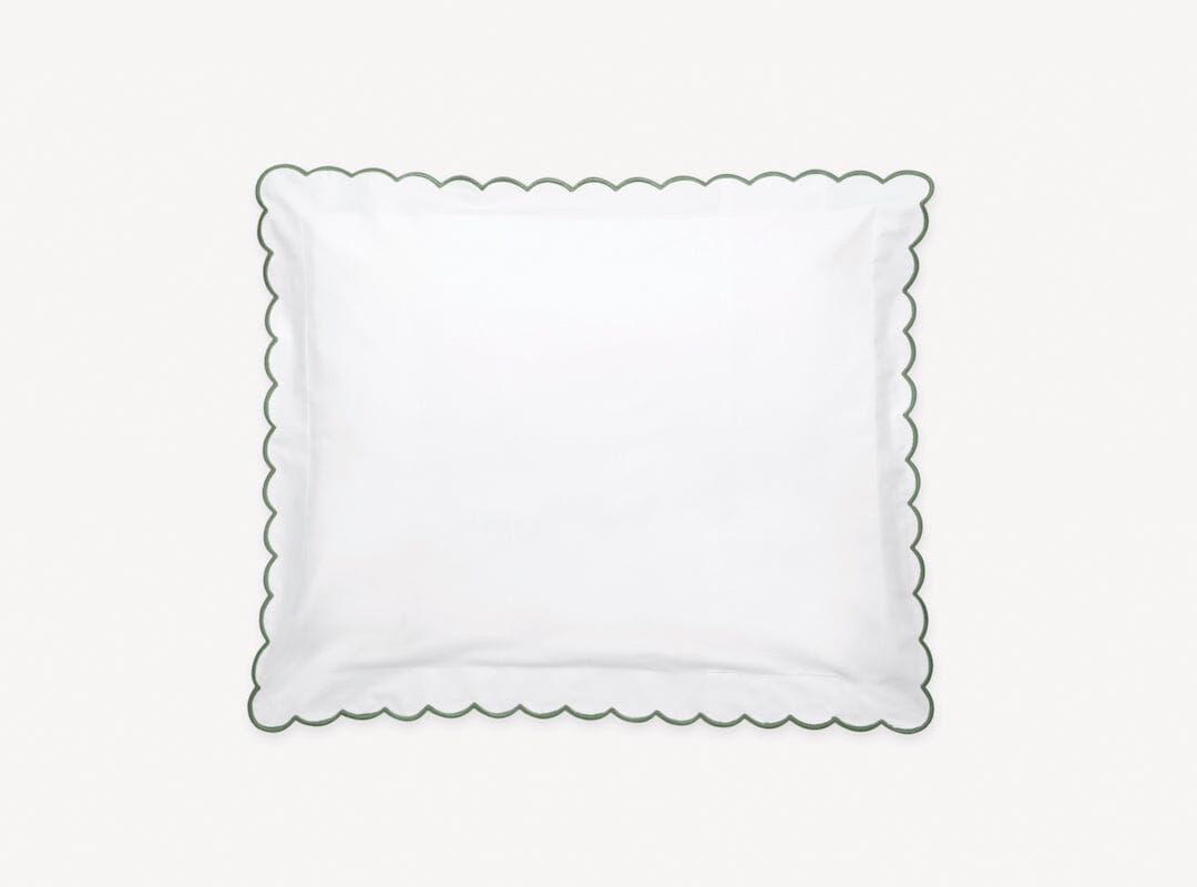Matouk Pillow Sham - Palm Green Dakota Percale Bedding at Fig Linens and Home