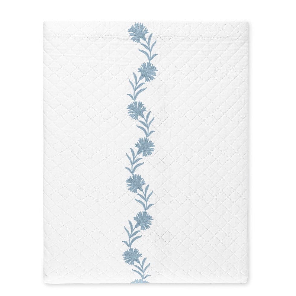 Daphne Matelassé in Hazy Blue | Matouk Coverlets at Fig Linens and Home