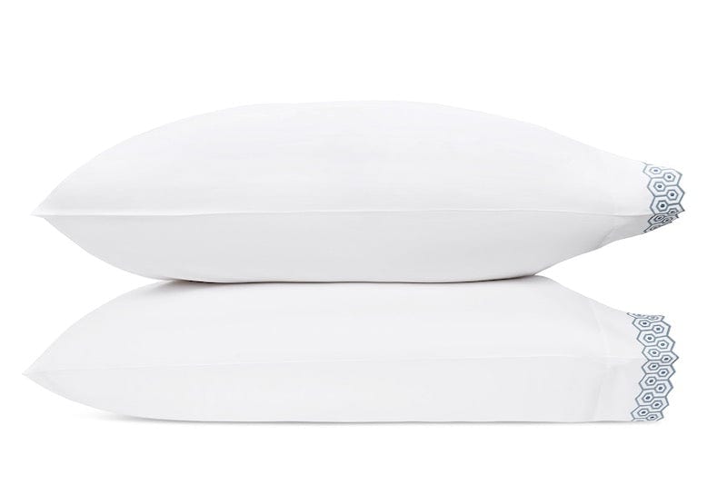 Matouk Pillowcases - Felix Hazy Blue Matouk Bedding at Fig Linens and Home