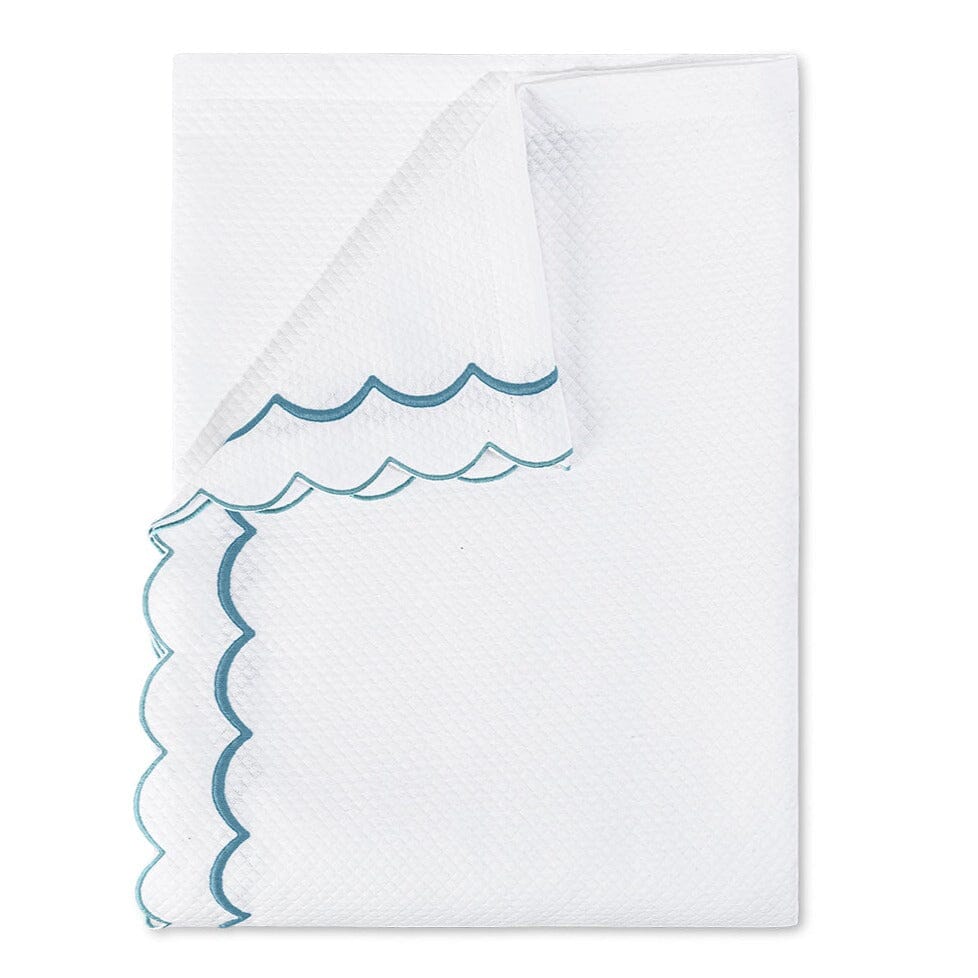 India Diamond Pique Cerulean Coverlets | Matouk Matelasse at Fig Linens and Home