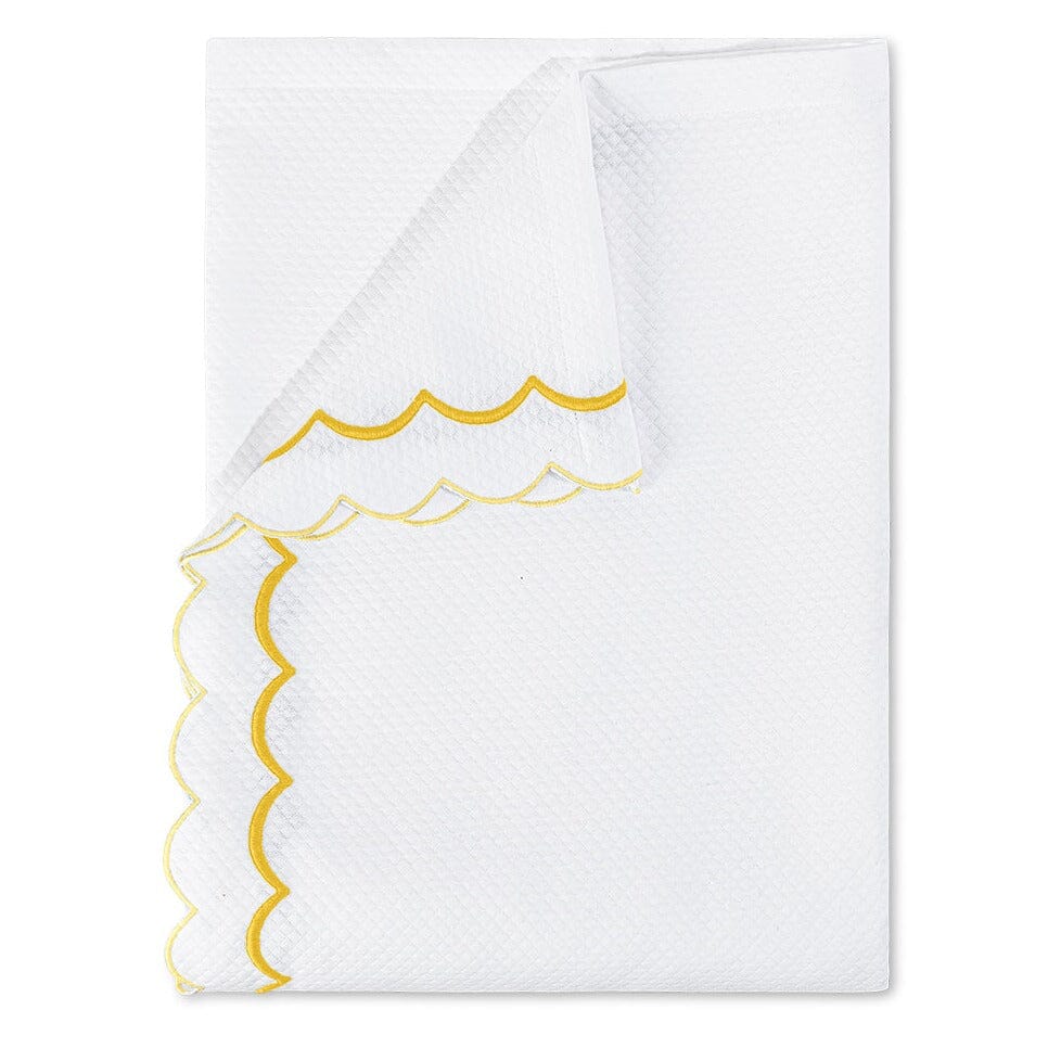 India Diamond Pique Lemon Yellow Coverlets | Matouk Matelasse at Fig Linens and Home
