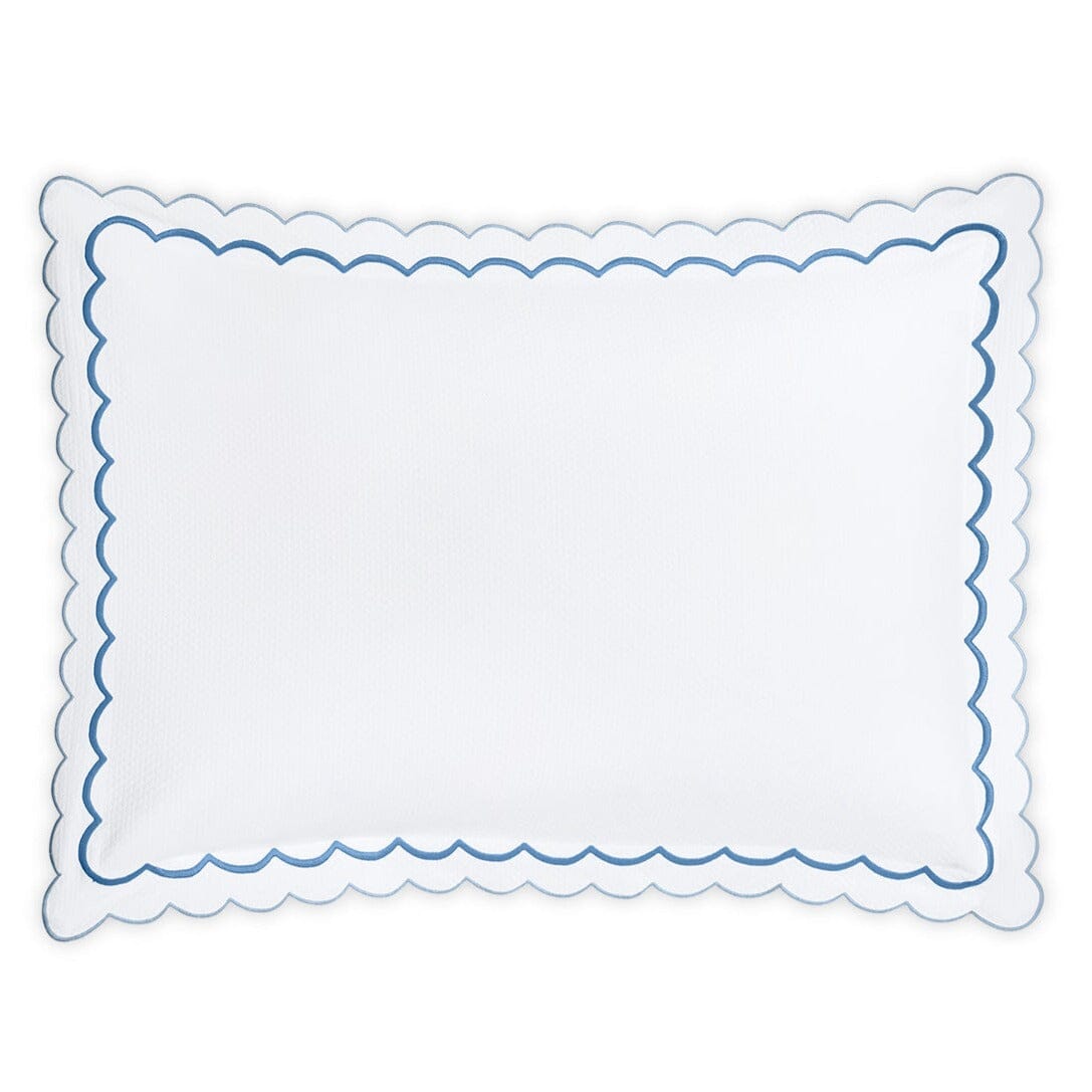 India Diamond Pique Azure Blue Pillow Shams | Matouk Matelasse at Fig Linens and Home