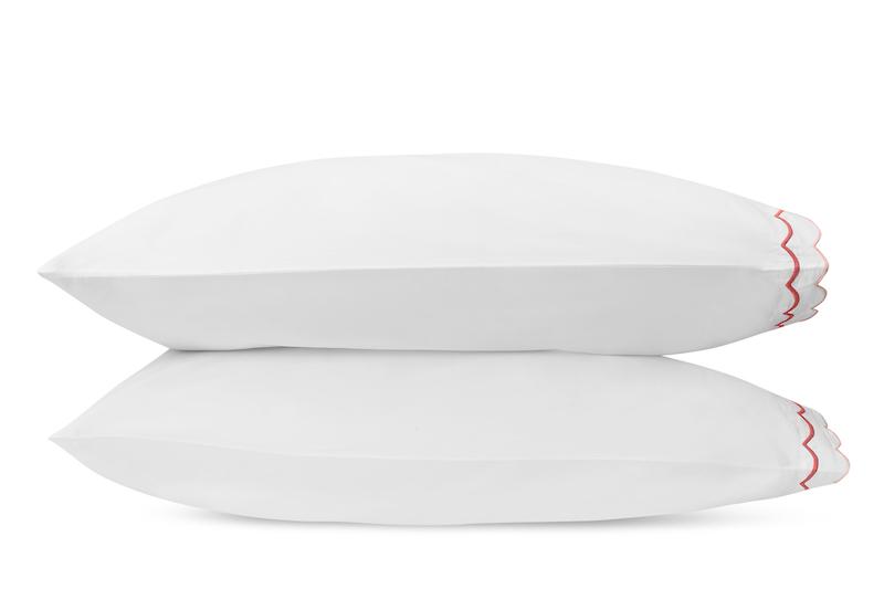 India Scallop Blush Pillowcases - Matouk at Fig Linens