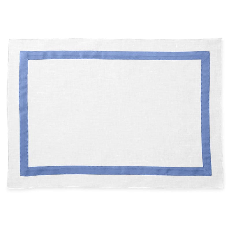 Matouk Lowell Azure Blue Placemat - Matouk Table Linens at Fig Linens and Home