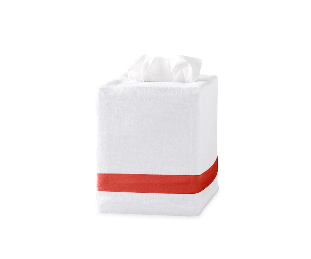 Lowell Tissue Cover in Coral | Matouk at Fig Linens
