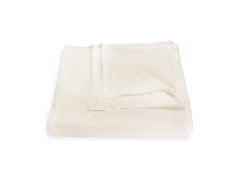 Matouk Luca Satin Stitch Bedding by Matouk - Twin Duvet Cover 70" x 90" Ivory at FIG LINENS AND HOME - 2