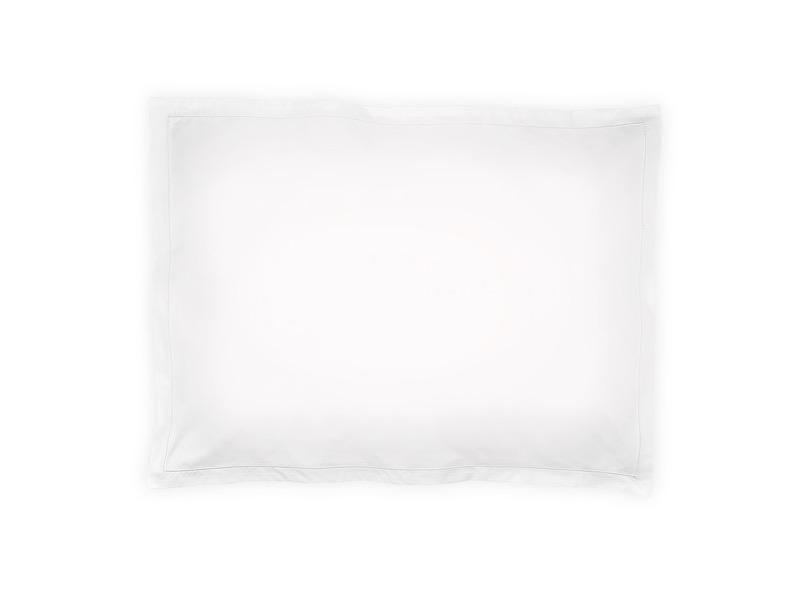 Matouk Luca Satin Stitch Bedding by Matouk - Standard Sham 21" x 27" White at FIG LINENS AND HOME - 3