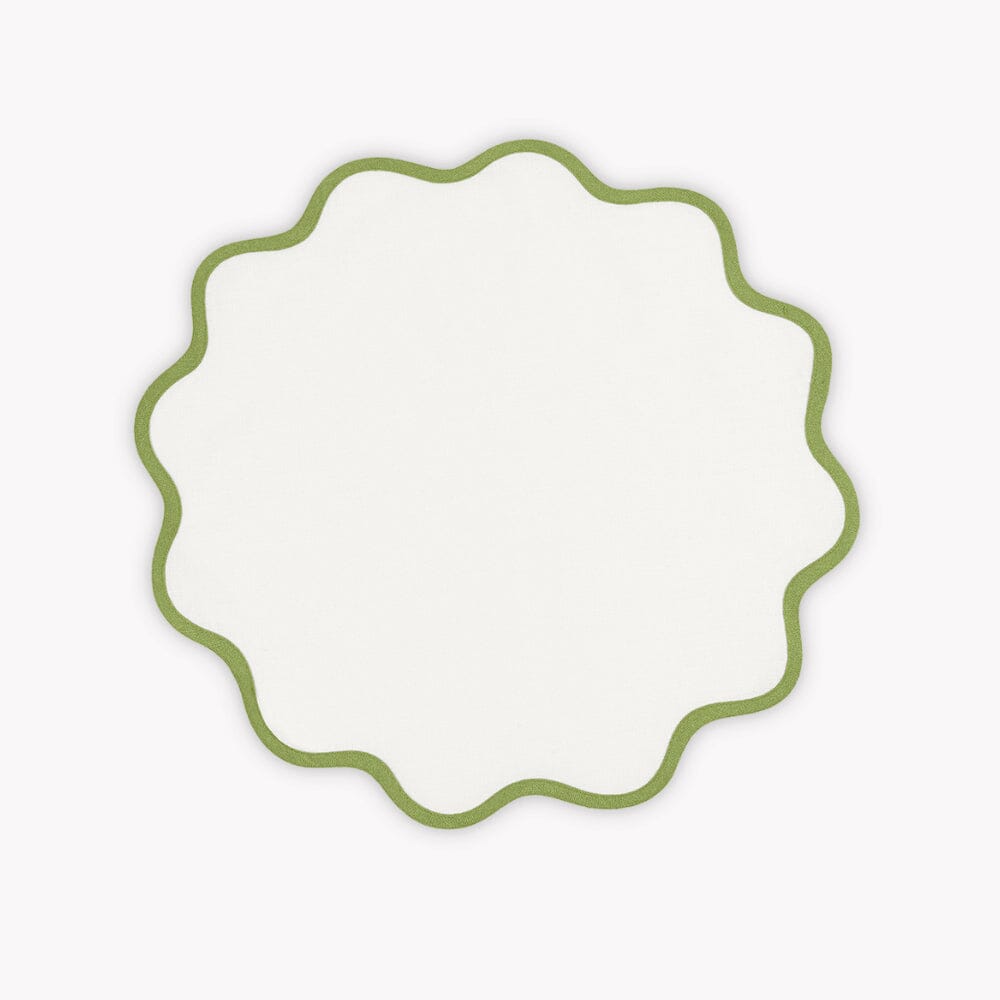 Matouk Scallop Round Placemat - Grass - Circle Placemat
