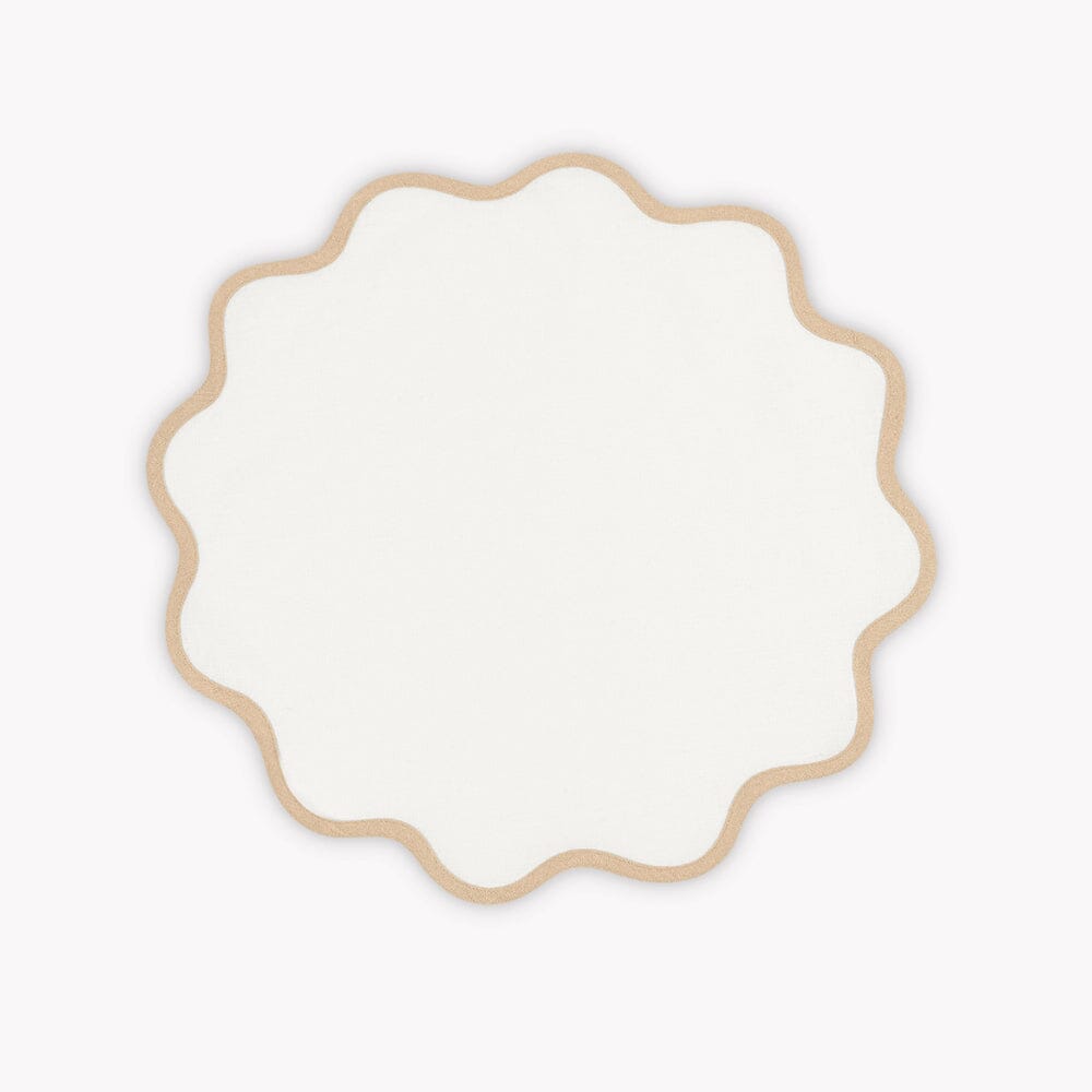 Matouk Scallop Round Placemat - Oat - Circle Placemat