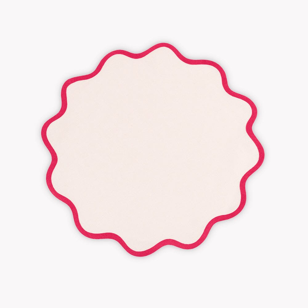 Matouk Scallop Round Placemat - Pink and Azalea - Circle Placemat