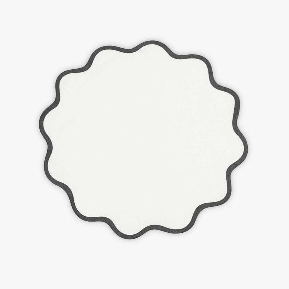 Matouk Scallop Round Placemat - Smoke Grey - Circle Placemat