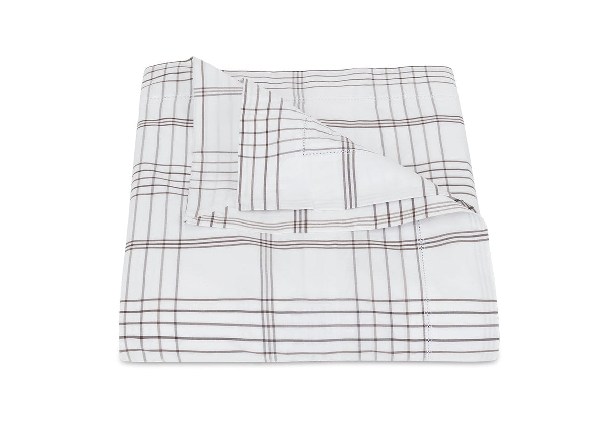 August Plaid Sable Duvet Cover | Matouk Schumacher at Fig Linens and Home