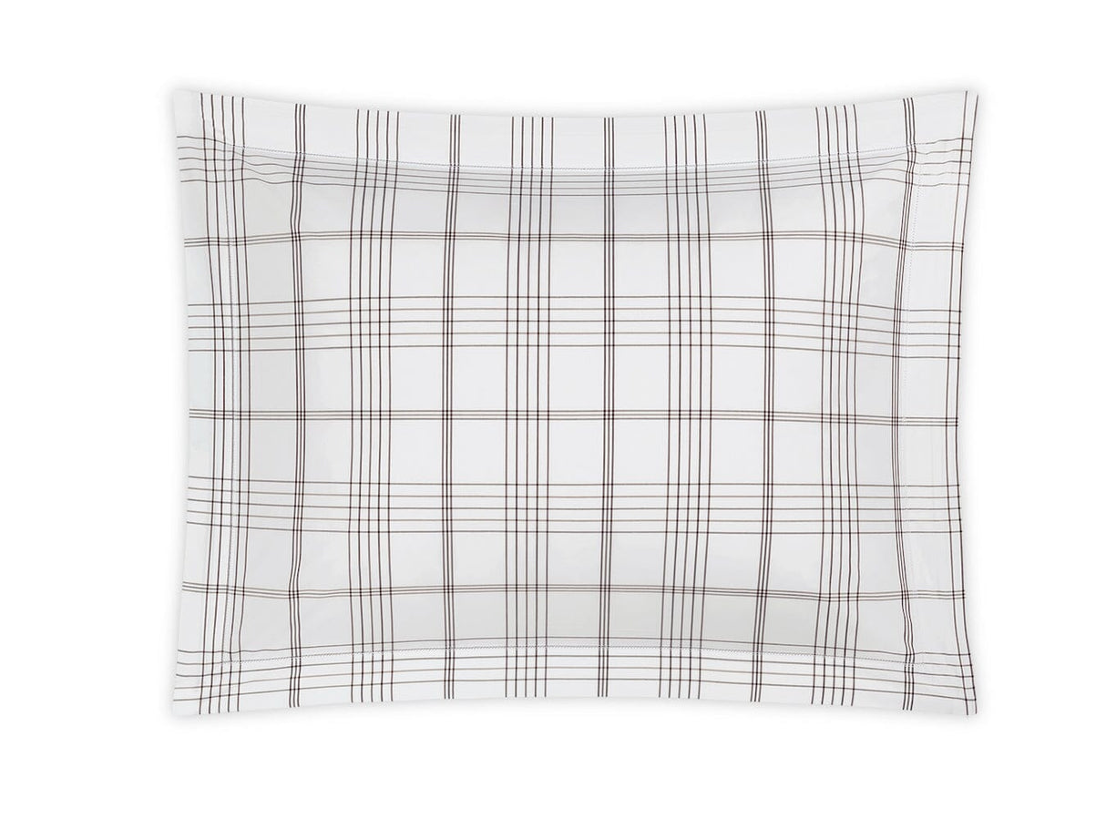 August Plaid Sable Pillow Sham | Matouk Schumacher at Fig Linens and Home