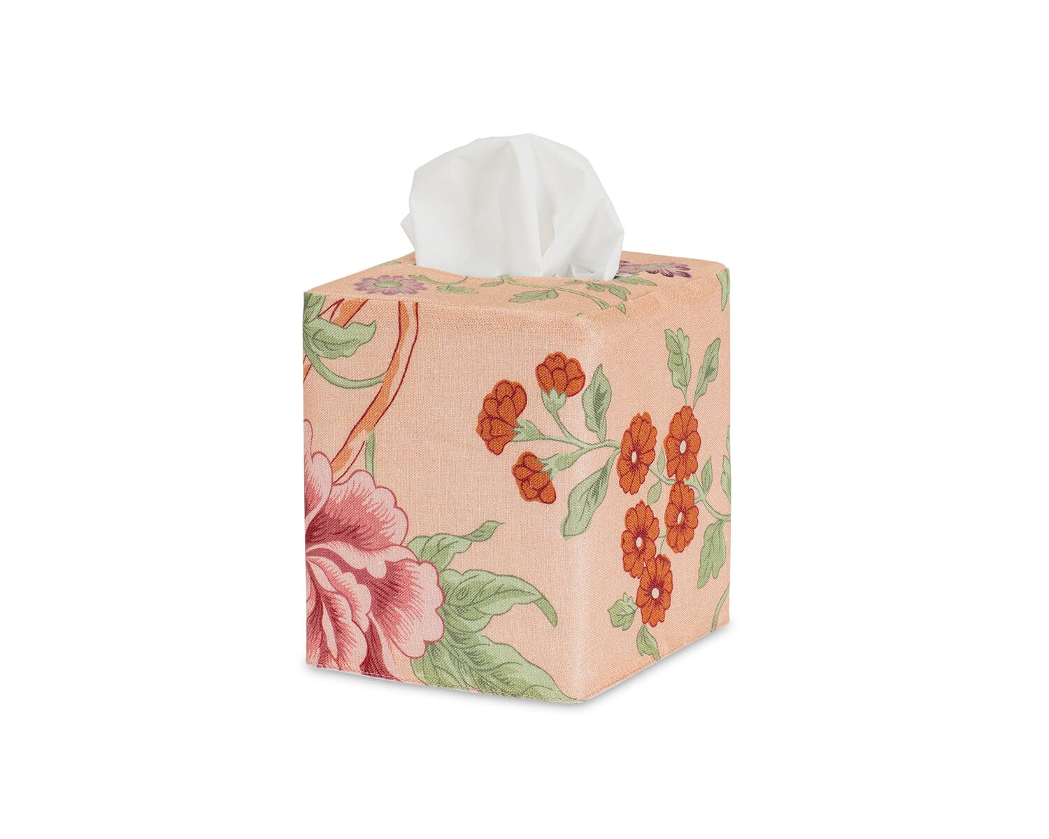 Tissue Box Cover - Simone Linen Tissue Cover in Apricot - Matouk Schumacher