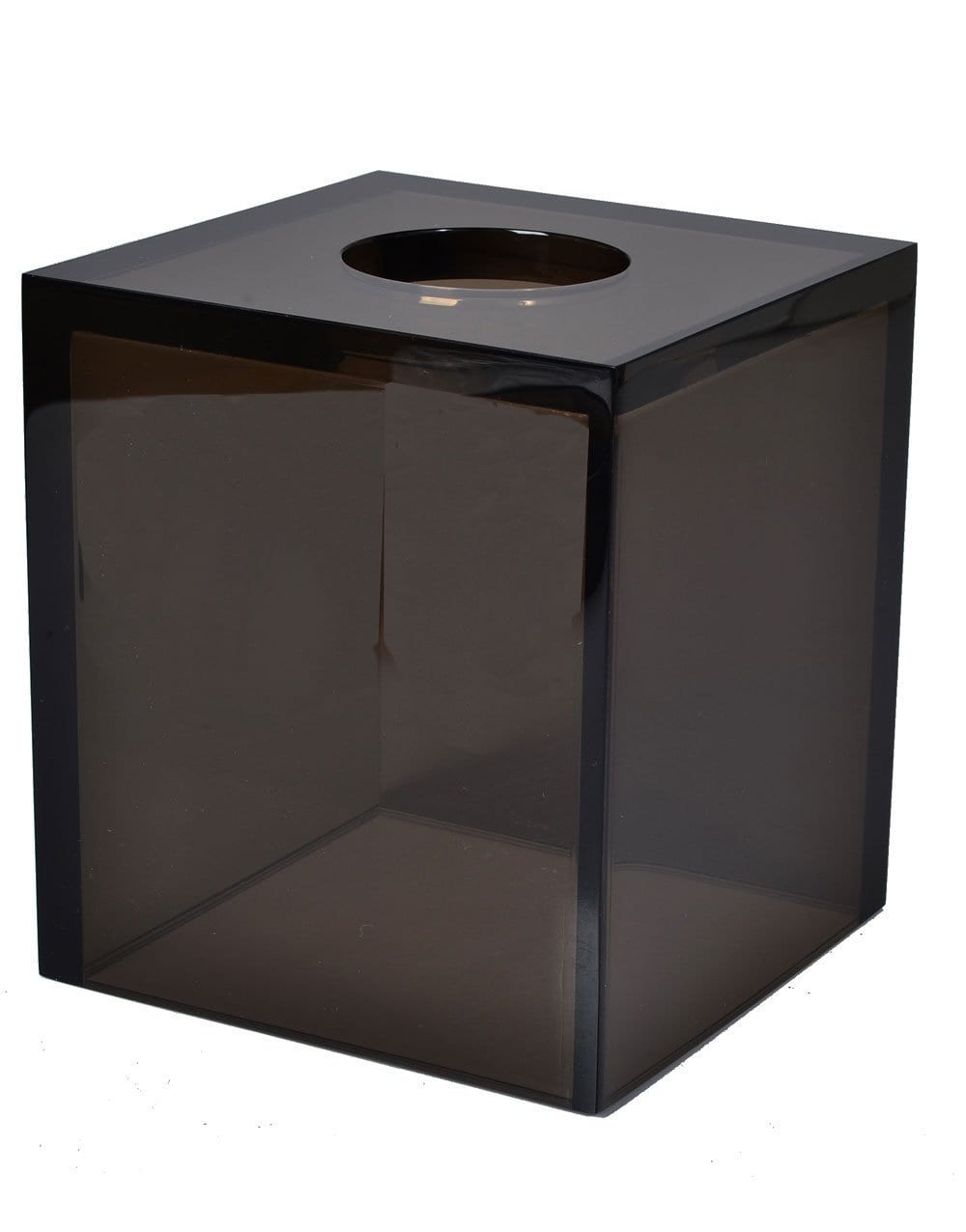 Fig Linens - Mike & Ally Smoked Ice Lucite Tissue Box Cover