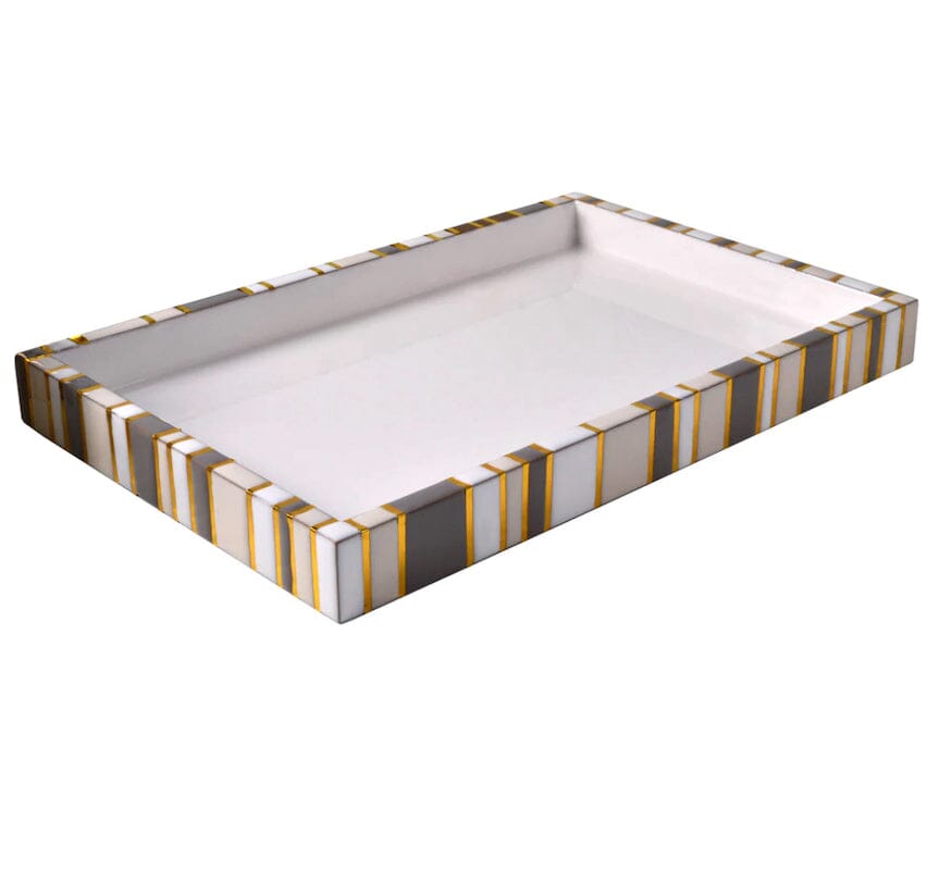 Bath Accessories - Catalina Natural Gold Medium Vanity Tray at Fig Linens and Home