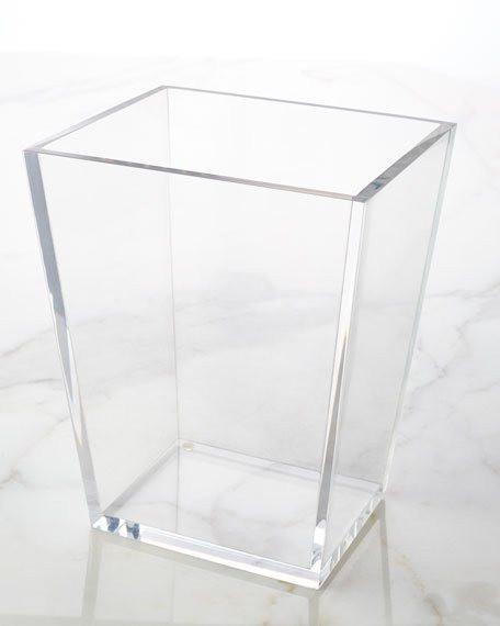 Mike + Ally Ice Clear Lucite Bath Accessories by Mike + Ally - Solid Ice Straight Basket & Liner (7.5 in W X 9 in L X 11.25 in H) at FIG LINENS AND HOME - 6