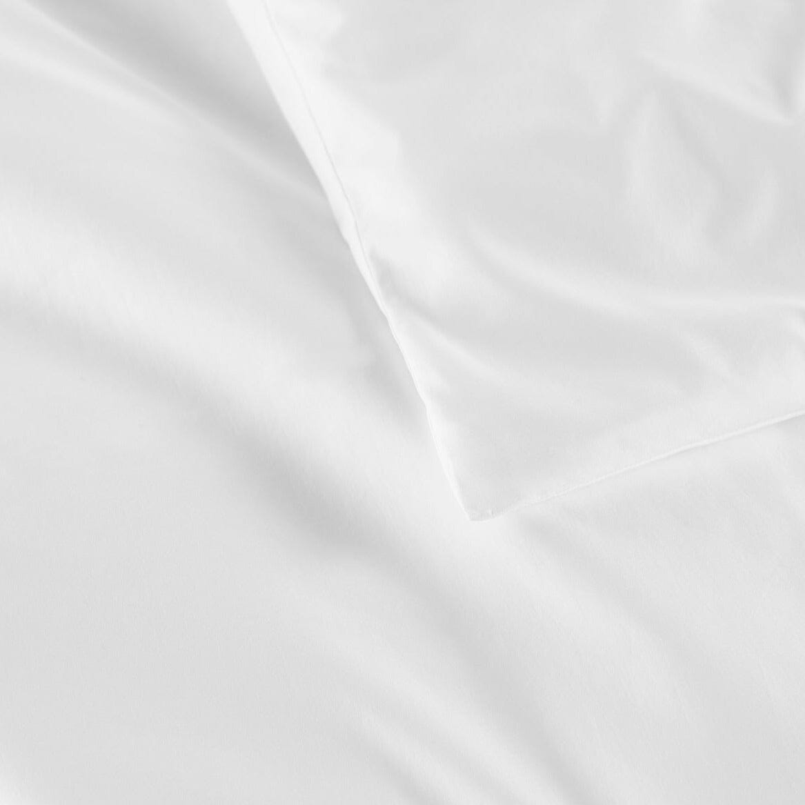 Detail of Bed Linens - Peacock Alley Lyric White Percale Sheets and Cotton Duvet Covers