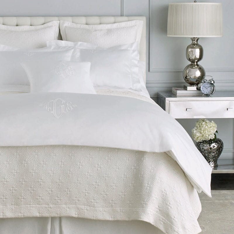 Virtuoso Sateen White Duvet Covers and Pillow Shams | Peacock Alley Bedding at Fig Linens and Home