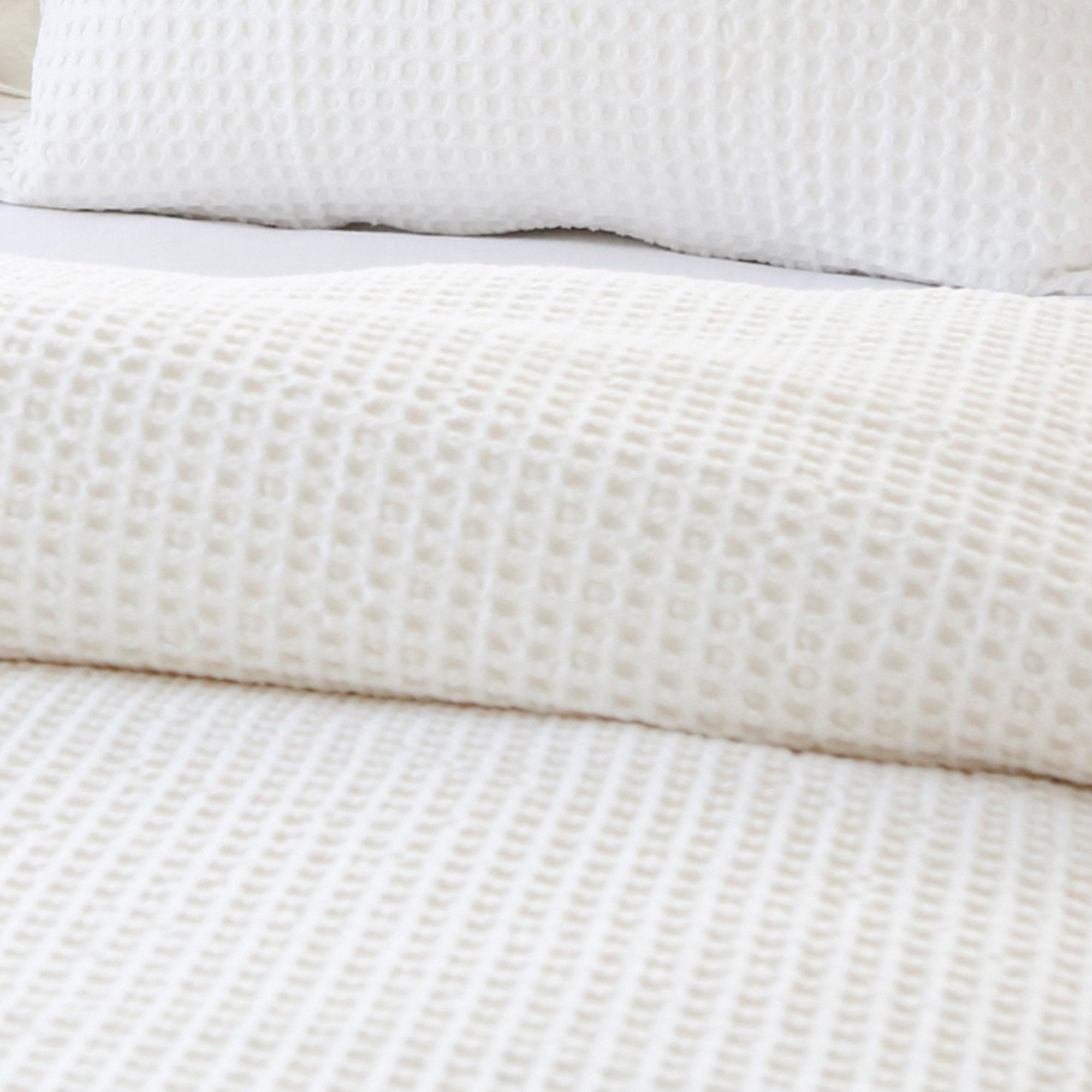 Cream waffle weave blanket - Zuma Cream by Pom Pom at Home - Fig Linens and Home
