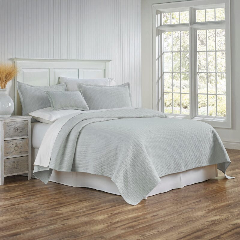 Traditions Linens - Tracey Coverlet by TL at Home in Seaglass - Bedding at Fig Linens and Home