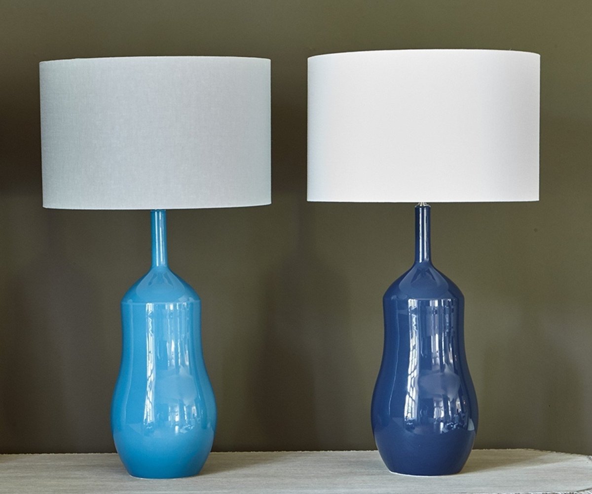 William Yeoward Appia Indigo & Peacock Lamps - Fig Linens and Home
