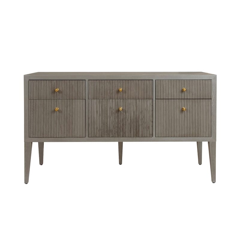 Palmer 6-Drawer Buffet Table Front - Smoke Grey - Worlds Away at Fig Linens and Home