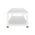 Patricia COFFEE TABLE WITH ANTIQUE BRASS FOOT CAPS IN MATTE WHITE LACQUER - Side