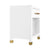 Pelham ONE DRAWER SIDE TABLE WITH RATTAN WRAPPED HANDLE IN MATTE WHITE LACQUER - Angle 